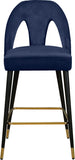 Akoya Contemporary Velvet Stool Set with Gold Nailhead Trim and Stylish Metal Legs for Modern Homes