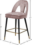 Akoya Contemporary Velvet Stool Set with Gold Nailhead Trim and Stylish Metal Legs for Modern Homes