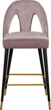 Akoya Contemporary Velvet Stool Set with Gold Nailhead Trim and Stylish Metal Legs for Modern Homes