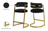 Stephanie Velvet Counter Stool Set - Luxurious Plush Design with Elegant Gold Metal Frame