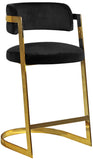 Stephanie Velvet Counter Stool Set - Luxurious Plush Design with Elegant Gold Metal Frame