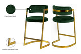Stephanie Velvet Counter Stool Set - Luxurious Plush Design with Elegant Gold Metal Frame
