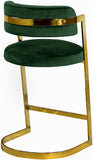 Stephanie Velvet Counter Stool Set - Luxurious Plush Design with Elegant Gold Metal Frame