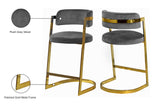 Stephanie Velvet Counter Stool Set - Luxurious Plush Design with Elegant Gold Metal Frame