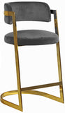 Stephanie Velvet Counter Stool Set - Luxurious Plush Design with Elegant Gold Metal Frame