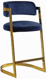 Stephanie Velvet Counter Stool Set - Luxurious Plush Design with Elegant Gold Metal Frame