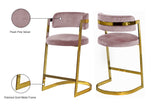 Stephanie Velvet Counter Stool Set - Luxurious Plush Design with Elegant Gold Metal Frame