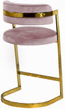 Stephanie Velvet Counter Stool Set - Luxurious Plush Design with Elegant Gold Metal Frame