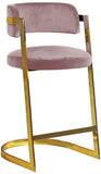 Stephanie Velvet Counter Stool Set - Luxurious Plush Design with Elegant Gold Metal Frame