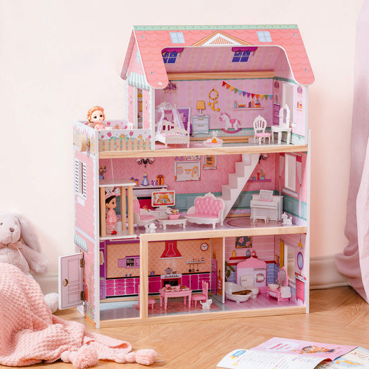 ROBUD Wooden Dollhouse - Fountain Garden