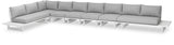 Maldives - 7 Piece Water Resistant Outdoor Patio Modular Sectional With White Base