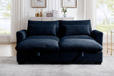 PERTH 86" Loveseat with 2 Ottomans