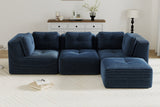 CORDELIA 116" 3-Seater High Armrest Sofa with 1 Ottoman