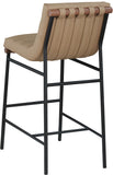 Burke Vegan Leather Bar Stool - Contemporary Design with Matte Black Frame and Walnut Wood Accent