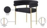 Brielle Iron Contemporary Dining Chair Set - Elegant Design with Gold Frame and Boucle Comfort