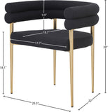 Brielle Iron Contemporary Dining Chair Set - Elegant Design with Gold Frame and Boucle Comfort
