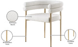 Brielle Iron Contemporary Dining Chair Set - Elegant Design with Gold Frame and Boucle Comfort