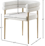 Brielle Iron Contemporary Dining Chair Set - Elegant Design with Gold Frame and Boucle Comfort