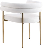 Brielle Iron Contemporary Dining Chair Set - Elegant Design with Gold Frame and Boucle Comfort