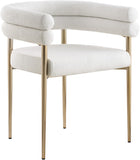 Brielle Iron Contemporary Dining Chair Set - Elegant Design with Gold Frame and Boucle Comfort