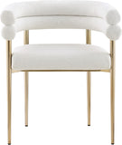 Brielle Iron Contemporary Dining Chair Set - Elegant Design with Gold Frame and Boucle Comfort