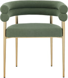 Brielle Iron Contemporary Dining Chair Set - Elegant Design with Gold Frame and Boucle Comfort