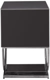 Alyssa Contemporary Side Table with Chrome Trim and Dual Pedestal Base for Modern Living Rooms