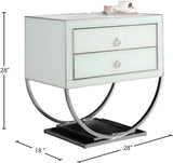 Alyssa Contemporary Side Table with Chrome Trim and Dual Pedestal Base for Modern Living Rooms