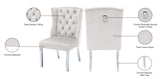 Suri Velvet Dining Chairs - Elegant High Back Design with Chrome Nailheads and Timeless Wood Legs