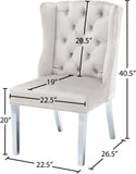 Suri Velvet Dining Chairs - Elegant High Back Design with Chrome Nailheads and Timeless Wood Legs