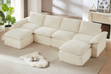 DERVAL 141" 4-Seater Sofa with 2 Ottomans