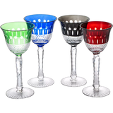 Crystal Italian Multicolor Design Glasses -Set of 4