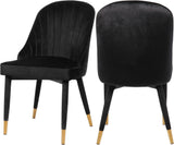 Belle Velvet Dining Chair Set - Luxurious Contemporary Design with Gold-Tipped Legs and Comfort