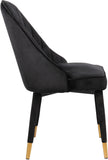 Belle Velvet Dining Chair Set - Luxurious Contemporary Design with Gold-Tipped Legs and Comfort