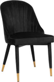 Belle Velvet Dining Chair Set - Luxurious Contemporary Design with Gold-Tipped Legs and Comfort