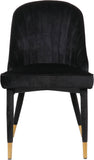 Belle Velvet Dining Chair Set - Luxurious Contemporary Design with Gold-Tipped Legs and Comfort