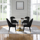 Belle Velvet Dining Chair Set - Luxurious Contemporary Design with Gold-Tipped Legs and Comfort