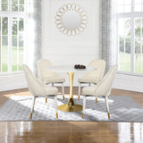 Belle Velvet Dining Chair Set - Luxurious Contemporary Design with Gold-Tipped Legs and Comfort