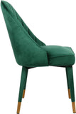 Belle Velvet Dining Chair Set - Luxurious Contemporary Design with Gold-Tipped Legs and Comfort