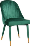 Belle Velvet Dining Chair Set - Luxurious Contemporary Design with Gold-Tipped Legs and Comfort