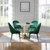 Belle Velvet Dining Chair Set - Luxurious Contemporary Design with Gold-Tipped Legs and Comfort