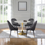 Belle Velvet Dining Chair Set - Luxurious Contemporary Design with Gold-Tipped Legs and Comfort