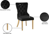Carmen Luxurious Contemporary Dining Chairs - Set of 2 with Deep Button Tufting & Gold Accents