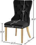 Carmen Luxurious Contemporary Dining Chairs - Set of 2 with Deep Button Tufting & Gold Accents