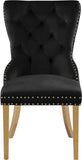 Carmen Luxurious Contemporary Dining Chairs - Set of 2 with Deep Button Tufting & Gold Accents