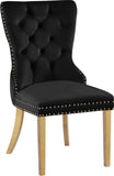 Carmen Luxurious Contemporary Dining Chairs - Set of 2 with Deep Button Tufting & Gold Accents