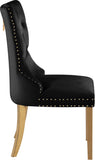 Carmen Luxurious Contemporary Dining Chairs - Set of 2 with Deep Button Tufting & Gold Accents