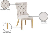 Carmen Luxurious Contemporary Dining Chairs - Set of 2 with Deep Button Tufting & Gold Accents
