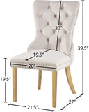 Carmen Luxurious Contemporary Dining Chairs - Set of 2 with Deep Button Tufting & Gold Accents