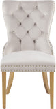 Carmen Luxurious Contemporary Dining Chairs - Set of 2 with Deep Button Tufting & Gold Accents